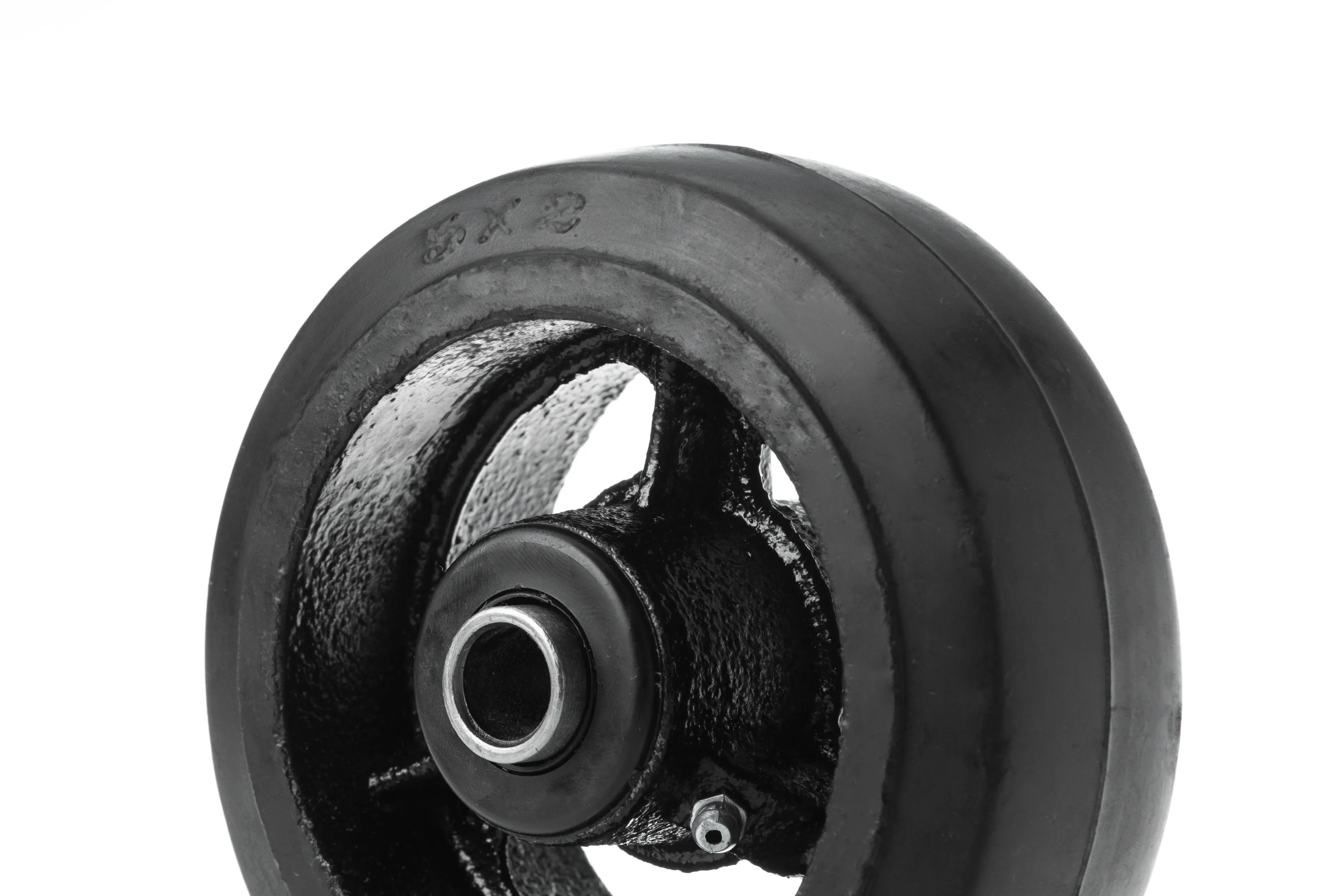 D 54 - Большегрузное чугунное колесо без крепления 125 мм (черн. рез., роликоподш.)
